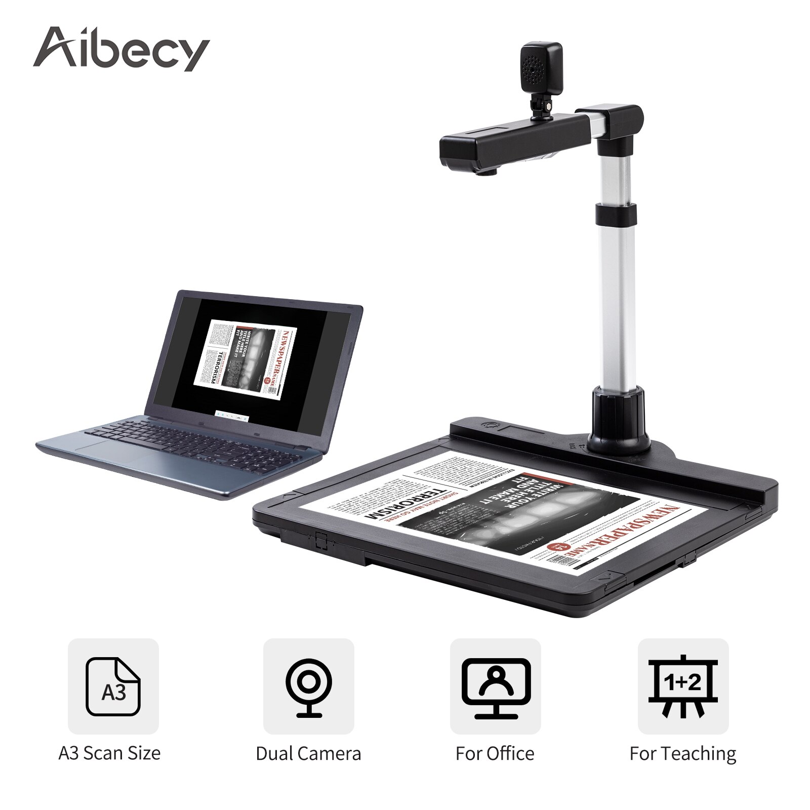 Aibecy X1000  ī޶ ĳ, A3 ĸó ũ,  ī޶, USB 2.0, LED , OCR , PDF  ȯ